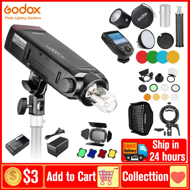 

Godox AD200Pro AD200 Pro Outdoor Flash Light 200Ws TTL 2.4G 1/8000 HSS Pocket Speedlite Strobe for Canon Sony Nikon Fuji DSLR