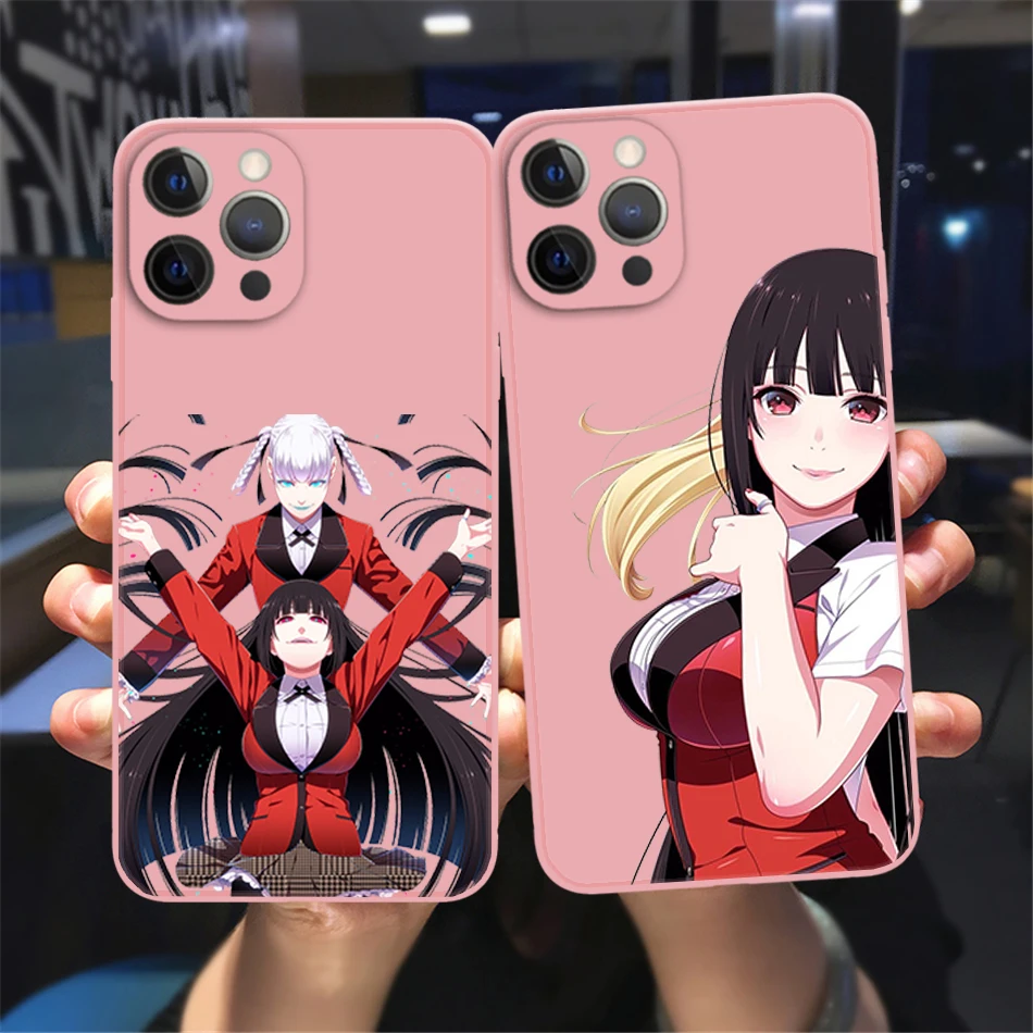

Cute Anime Kakegurui Jabami Yumeko Phone Case For iPhone 11 12 13 Pro Max X XR XS MAX X 6s 8 7 Plus 13Mini Sexy Pink Soft case