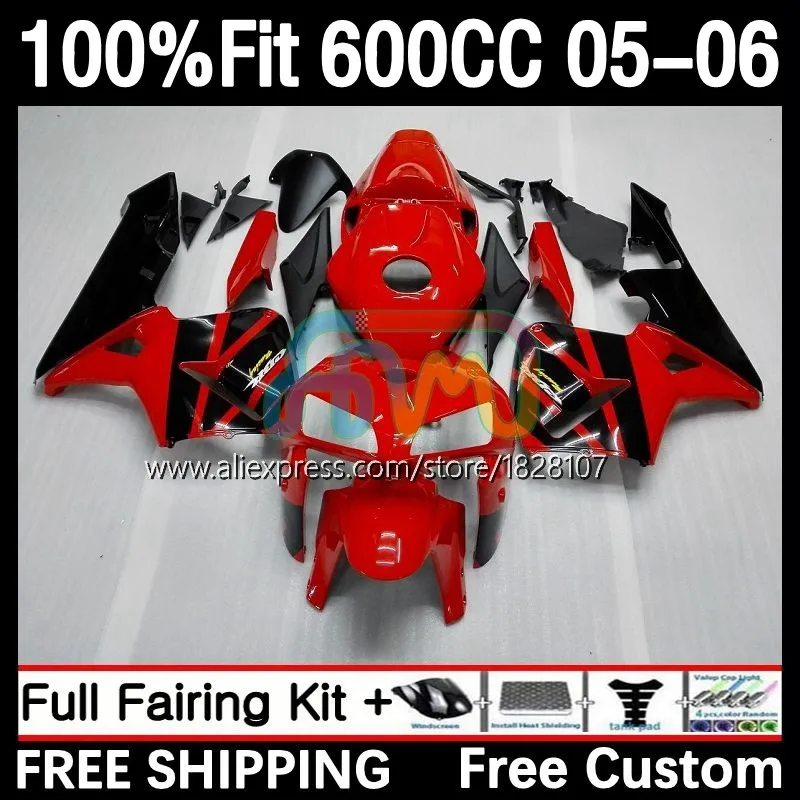 

Injection For HONDA CBR600 CBR 600 RR CC 600RR Red black 600F5 600CC F5 24No.8 CBR600RR 05 06 CBR600F5 2005 2006 OEM Fairing
