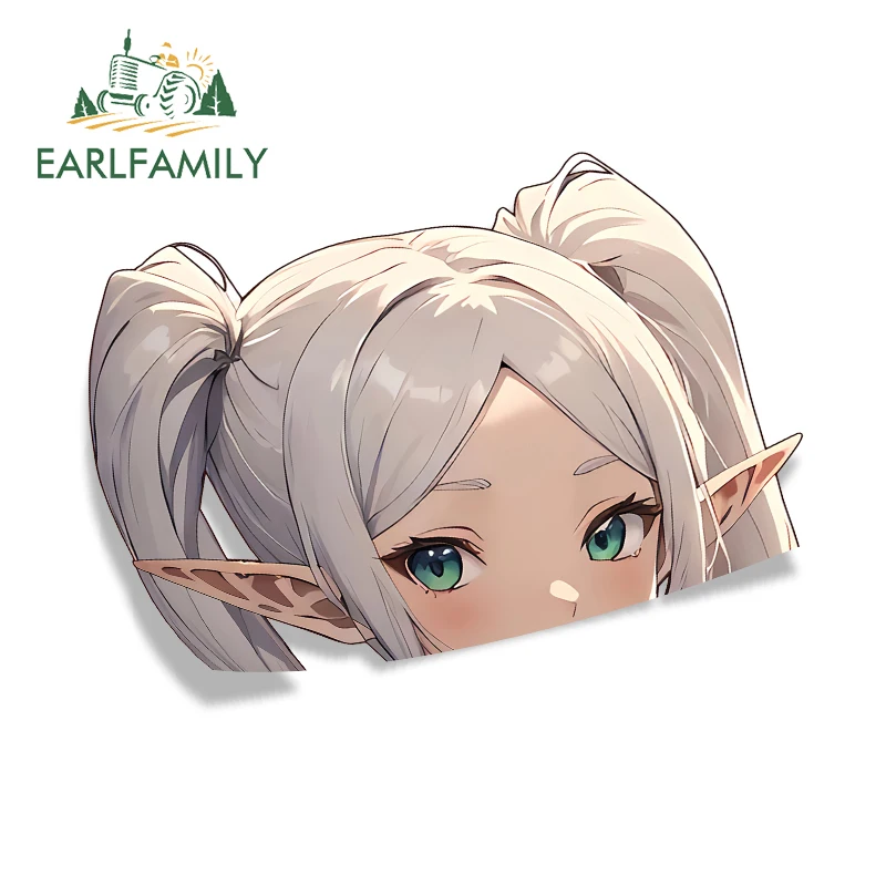 

EARLFAMILY для Frieren Peek, автомобильные наклейки, аниме, водостойкая виниловая наклейка для автомобиля, защита двери автомобиля, милые аксессуары в стиле аниме