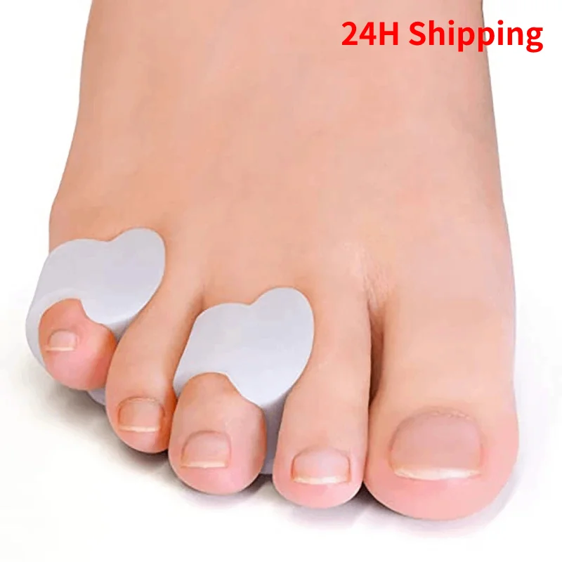 

2Pcs=1Pair Feet Care Silicone Finger Toe Separator Protector Bunion Hammer Corrector Pedicure Tool Orthopedic Products Spacers