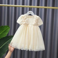 fashion baby girl princess dress summer toddler girl short sleeve lace vintage girls clothes ball gown 1 4y