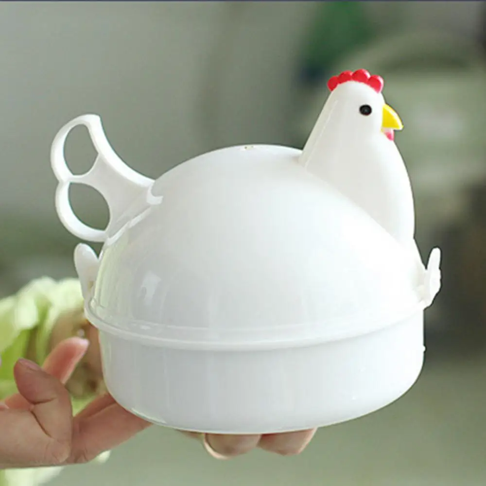 

Chicken Shape 4 Eggs Steamer Boiler Kitchen Microwave Oven Supplies Cooker Tool