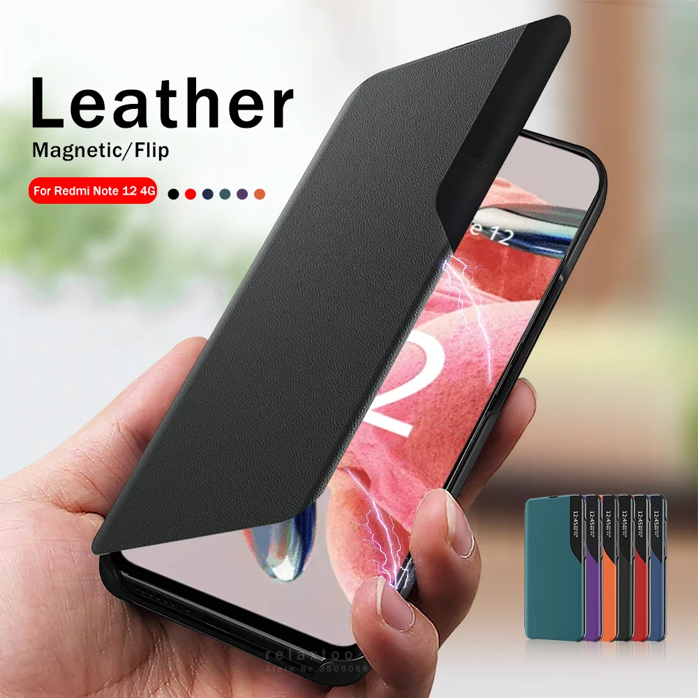 

Кожаный флип-чехол Redmy Note 12 4G для Redmi Note12 4G 23028RA60L 6,67 дюйма