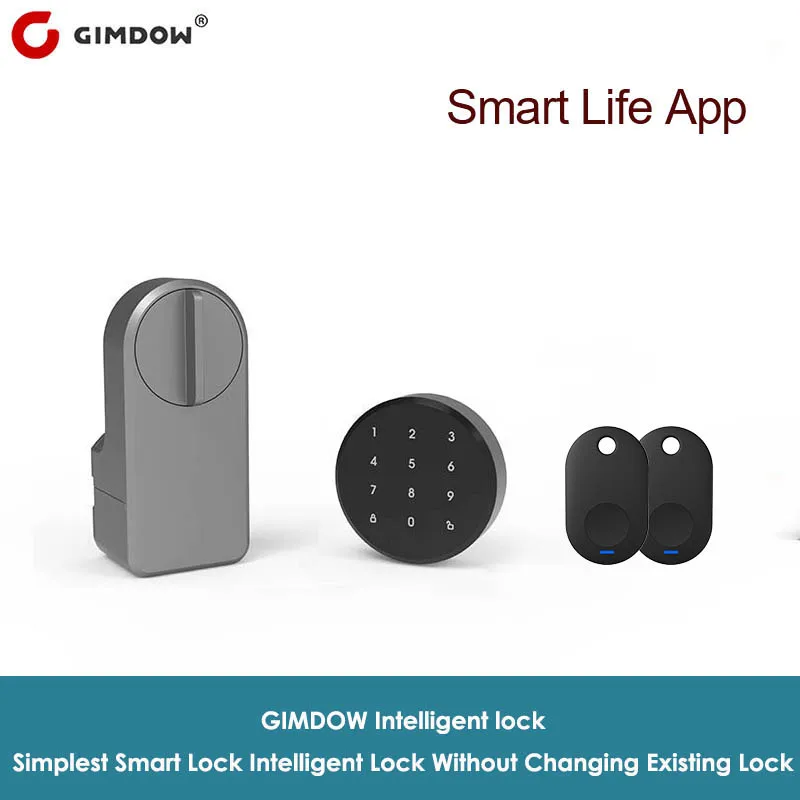 GIMDOW Smart Door Electric Bolt Password Unlock Fingerprint Bluetooth 2 Way Open Phone Control
