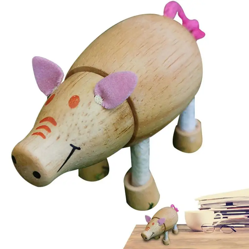 

Фигурка свиньи, деревянная розовая свинья, кукла, Декор, деревянные животные, деревянные поделки, украшения из массива дерева, игрушечные по...
