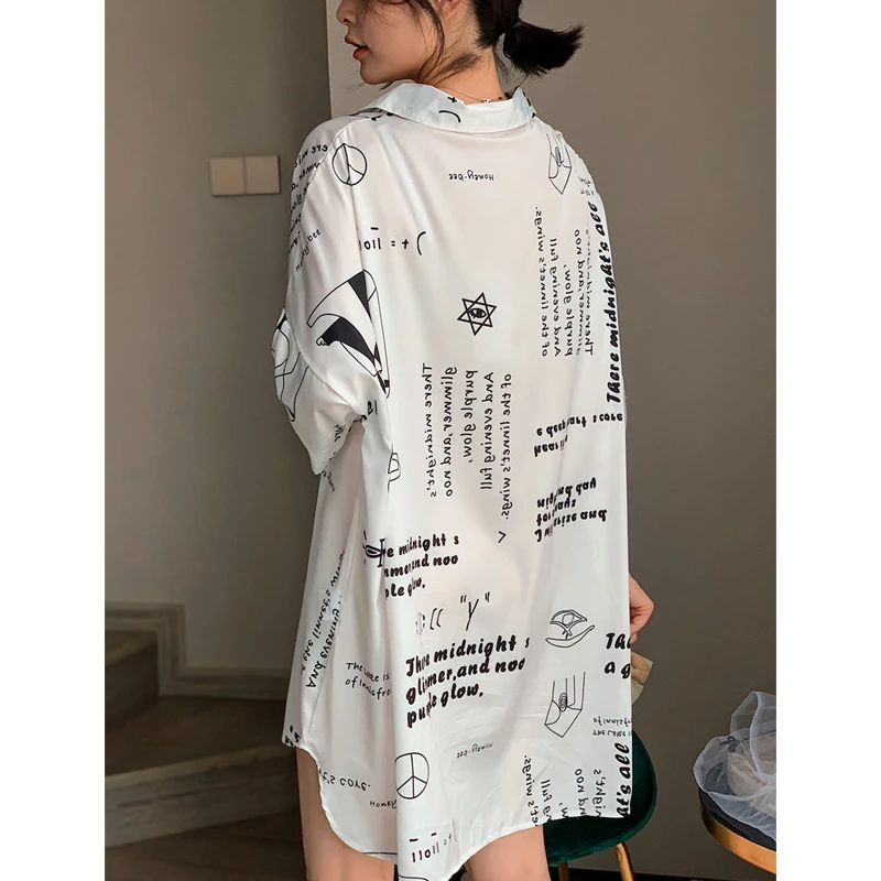 CAIYIER Sexy Backless Bow Robe Dress Silk Lingerie Solid Sleepdress Turn-Down Collar Nightwear Ladies Nightdress Robe Nightshirt