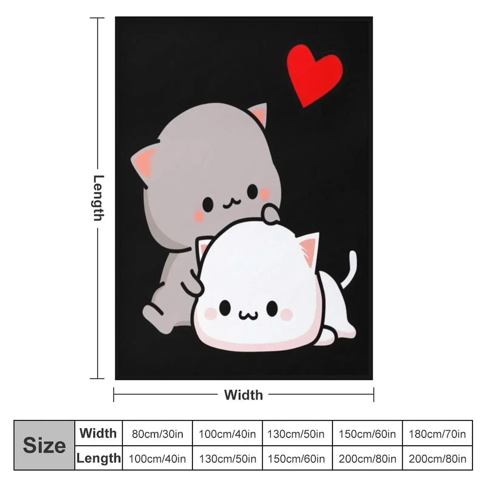 Классическое одеяло Peach Cat и Goma Love Never Fails