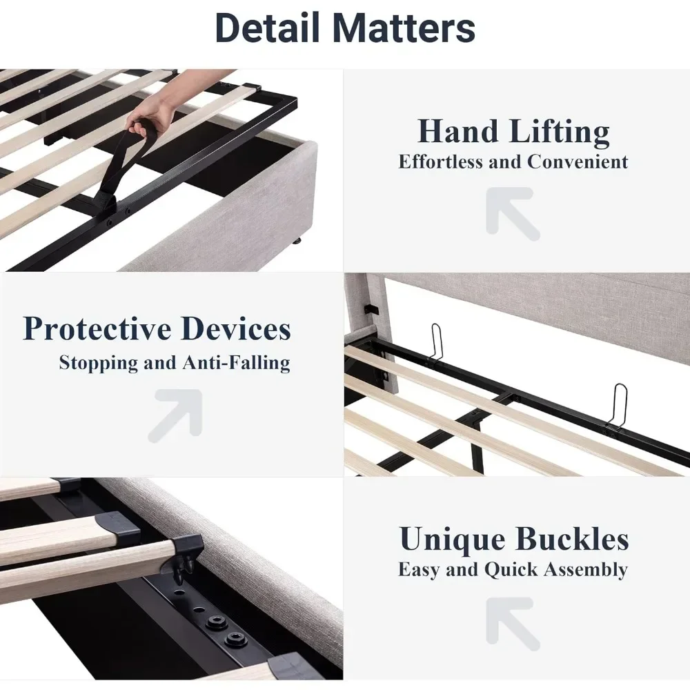 Подъемная кровать большого размера современное изголовье кровати с крыльями без