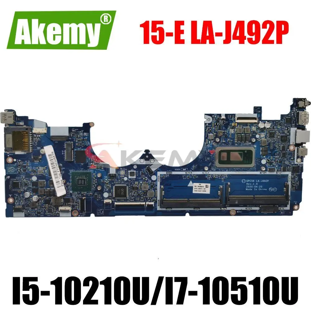 

For HP 15-E 15T-E 15T-ED000 15-ED0047NR Laptop motherboard mainboard LA-J492P Motherboard W/ I5-10210U i7-10510U CPU MX330 GPU