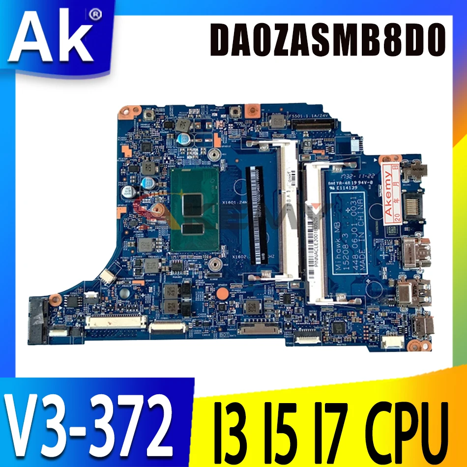 

Материнская плата для ACER Aspire V3-372, материнская плата 15208-3 с I3 I5 I7 6-го поколения или процессором 7-го поколения DDR3, материнская плата для ноутбу...