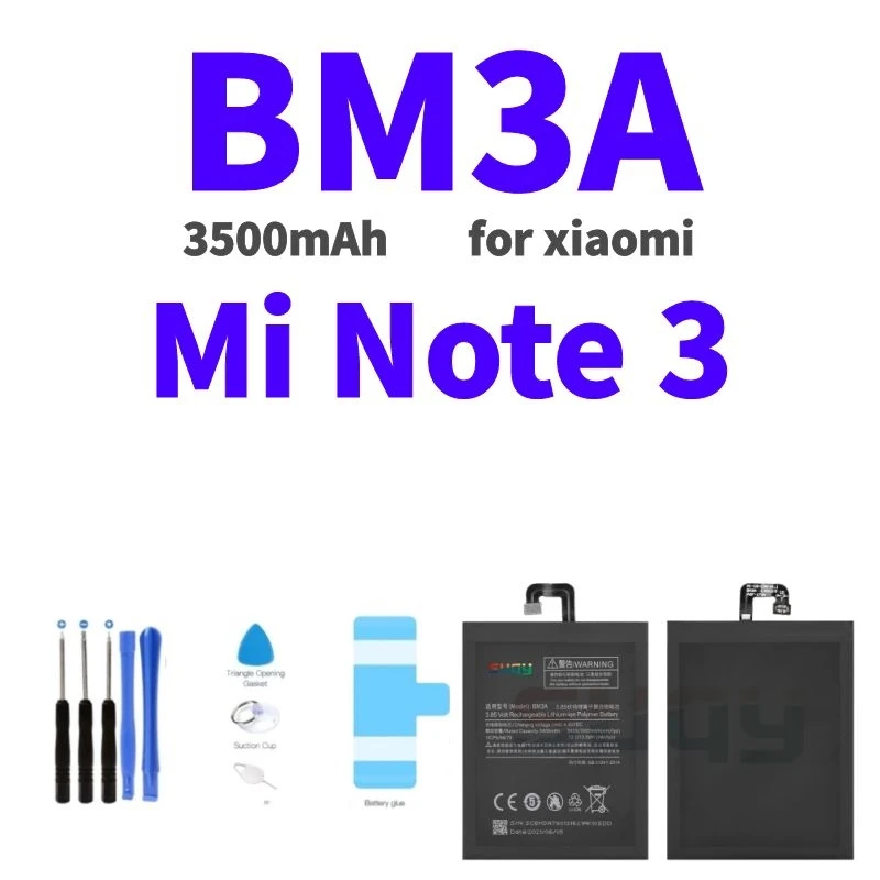 

Аккумулятор BM3A на 3500 мА · ч для телефона xiaomi Mi Note 3, батарея для Mi Note 3, Сменный аккумулятор для батареи xiaomi Mi Note3