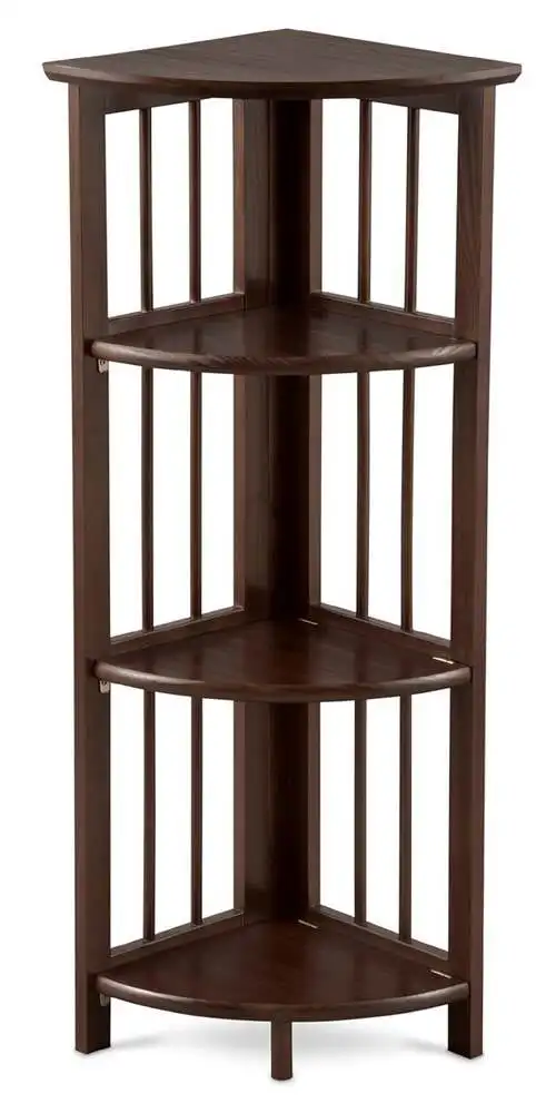 

4-Shelf Corner Folding Bookcase - Truffle Brown