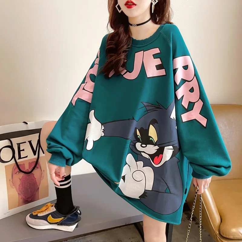 

Модная женская трикотажная одежда Y2K, пуловер с рисунком тома из волос, суперсвободная Женская одежда в Корейском стиле, Повседневный свитер в стиле ретро Харадзюку