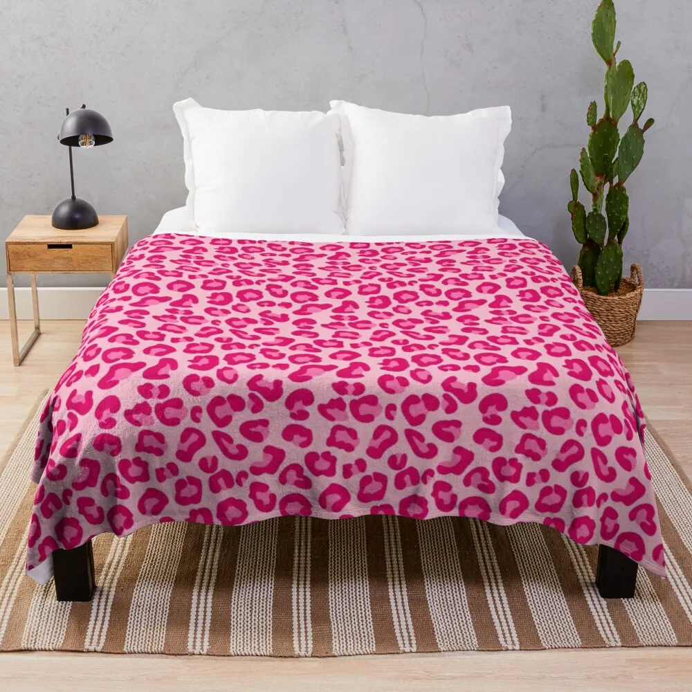 

Leopard Print in Pastel Pink, Hot Pink and FuchsiaThrow Blanket