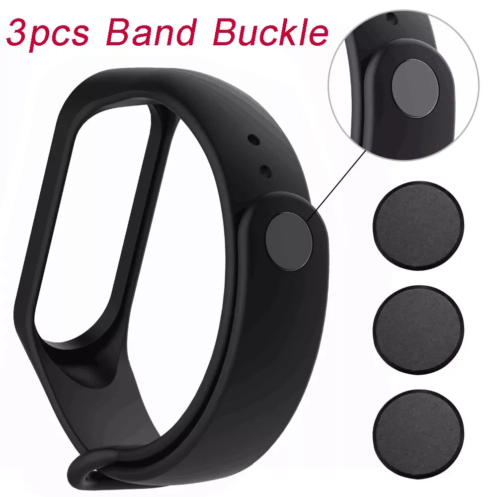 

3PC Strap Buckle For Xiaomi Miband 3 Aluminium Alloy Button Replacement Quality Accessories Black Band Buckle S21