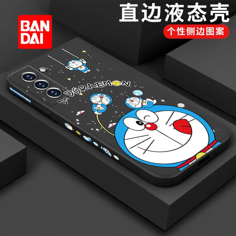 

Bandai Doraemon Phone Case for Samsung Galaxy S 22 S22+ Ultra Plus Cartoon Back Cover Kawaii Soft Fundas Liquid silicone Coque