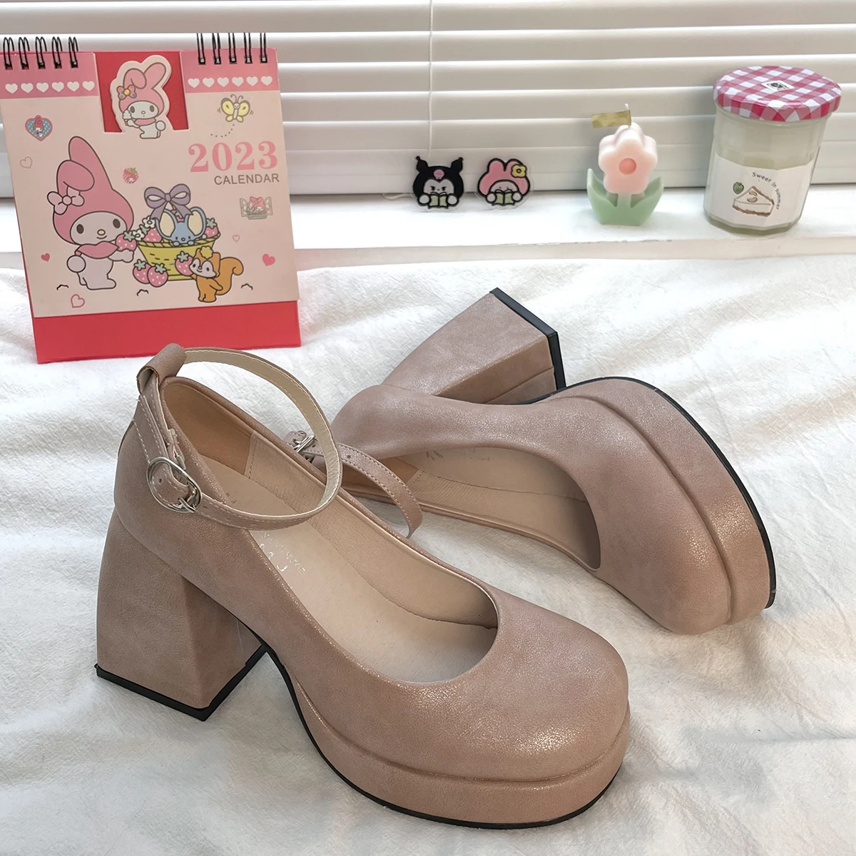 2023 Spring Autumn high heel Mary Jane shoes New Chunky heels Lolita shoes college girls retro Platform shoes Women sandals