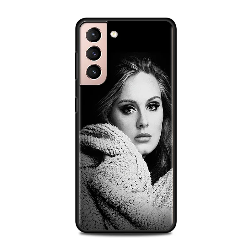Матовый чехол для телефона Samsung S21 Plus S20 FE S10 Lite S9 Adele Черный Мягкий противоударный