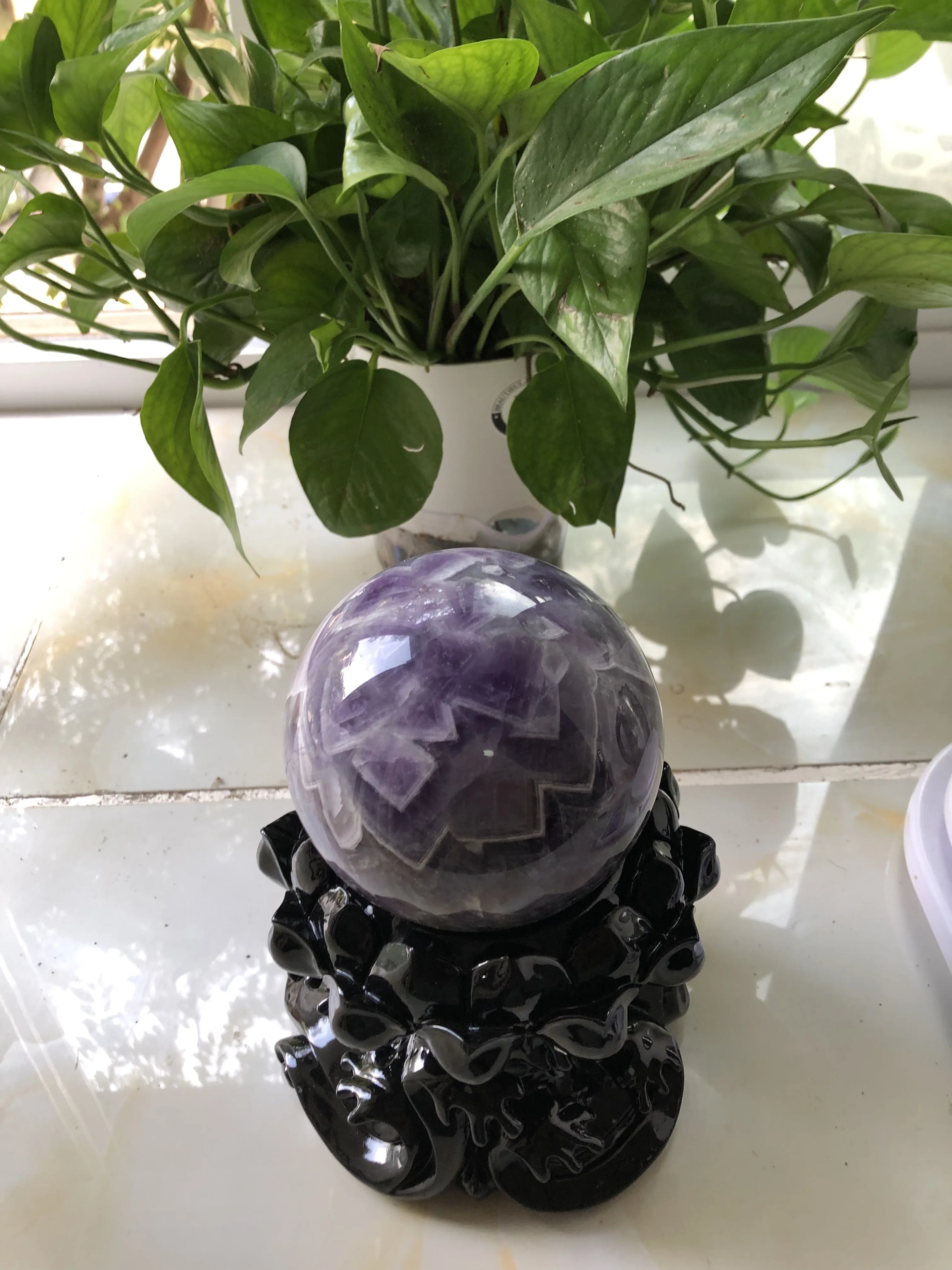 1Pcs Natural Dream Amethyst Ball Decoration Birthday Gift Fortune Town House Opening Living Room Study Feng Shui Decoration