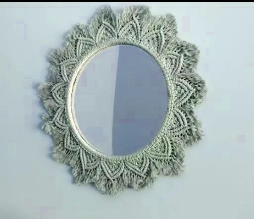 

new arrival macrame handmade mirror macrame decoration with mirror