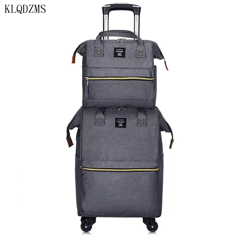 KLQDZMS Student Backpack Suitcase Suit Men's Oxford Business Waterproof Luggage Case Ladies Portable Cabin Carry-On Backpack