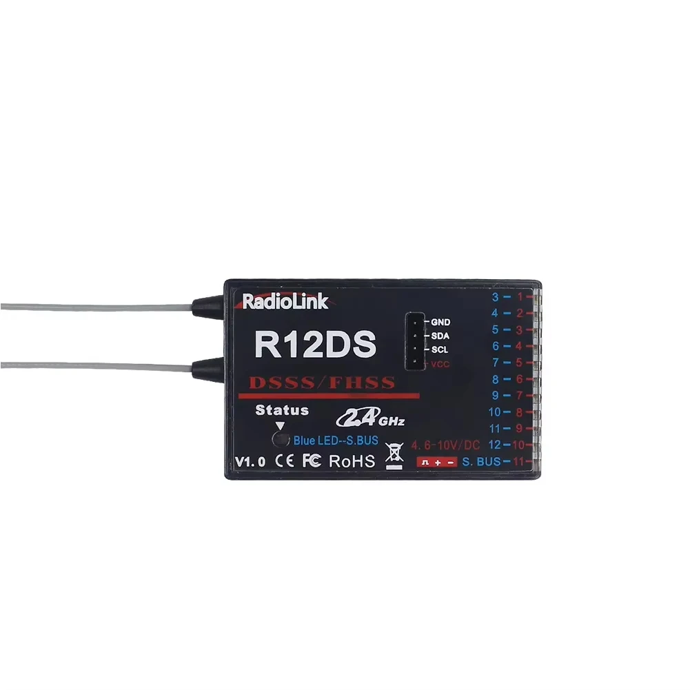 RadioLink AT10 II 2 4 ГГц 12-канальный радиоуправляемый передатчик с приемником R12DS PRM-01 для