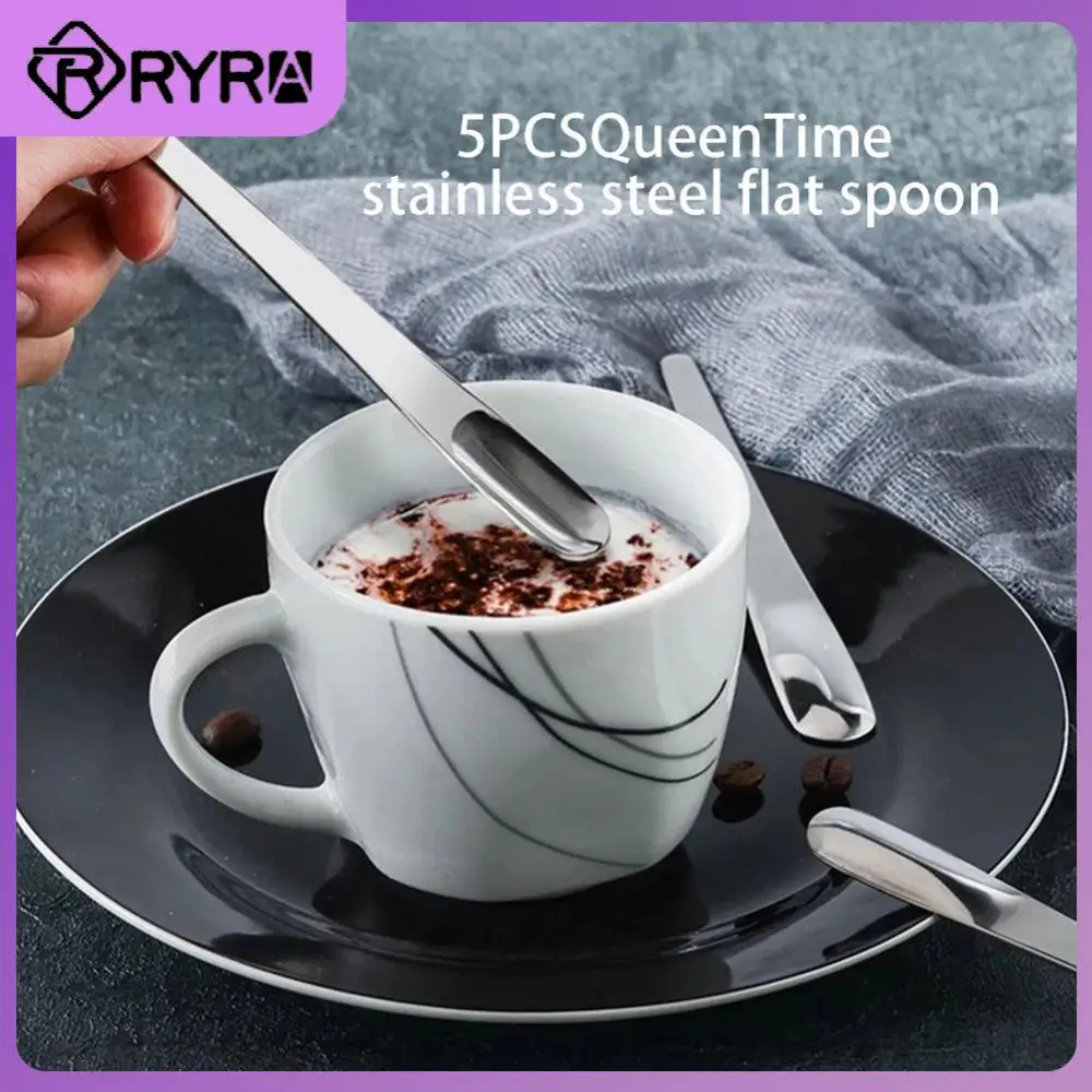 

Stirring Spoon For Dessert Small Tea Scoop Coffee Scoops Stainless Steel Mixer Stirring Bar Ice Cream Spoons Kitchen Tableware