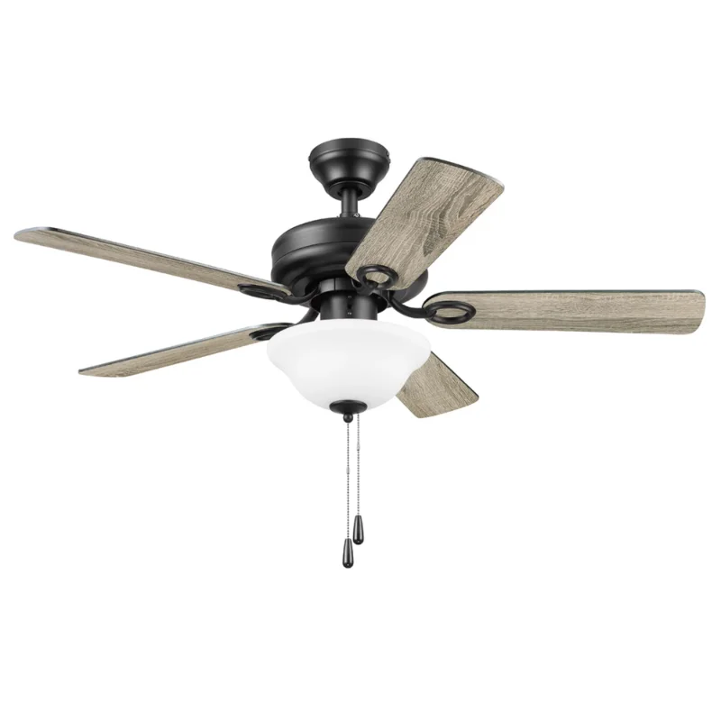 

Mainstays 44" Black Traditional LED Ceiling Fan with 5 Blades, Light Kit, Pull Chains & Reverse Airflow ceiling fan