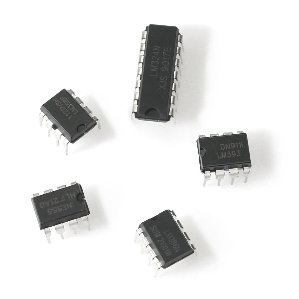 

Интегральные схемы LM324N LM358P LM393P NE555P DIP электронный чип, 20 шт.