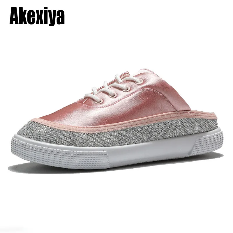 

Women Rhinestone Slip on pattern flat shoes woman Soft Antiskid Breathable Sneakers women Casual shoes BC4026