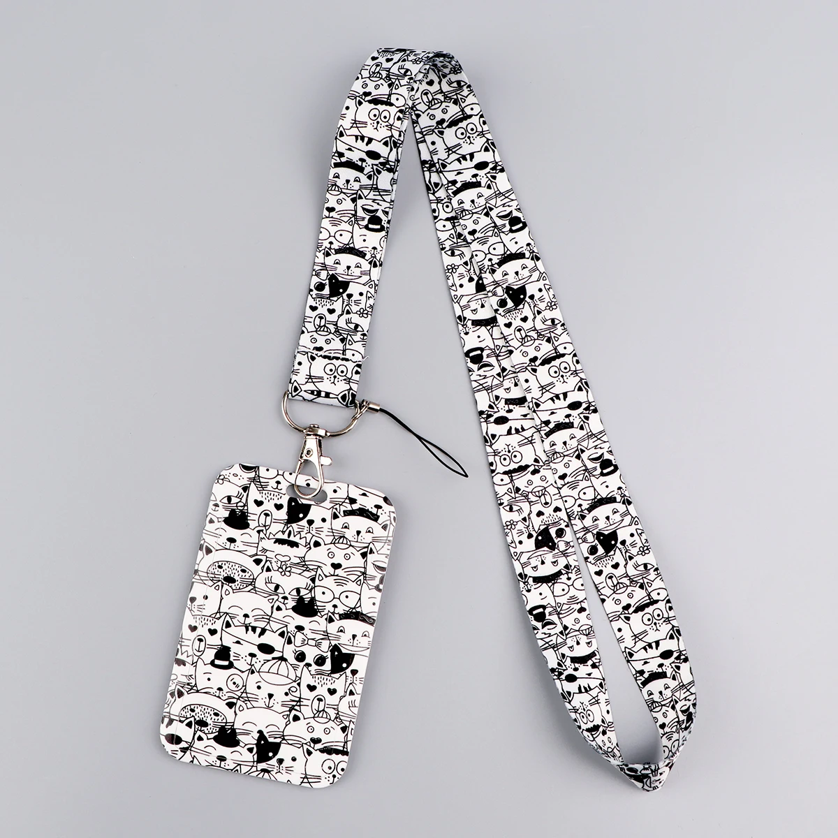 Милый шнурок с кошкой для ключей шейный ремешок карт ID держатель брелок