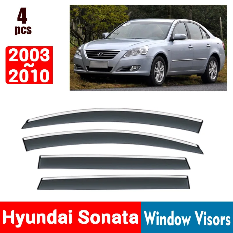 FOR Hyundai Sonata 2003-2010 Window Visors Rain Guard Windows Rain Cover Deflector Awning Shield Vent Guard Shade Cover Trim