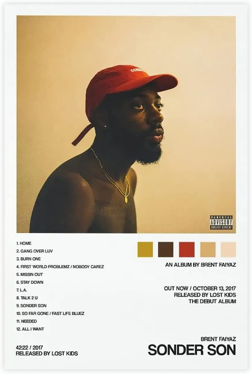 

Yansheng Music Sonder Son от Брента Faiyaz, нерамный плакат, винтажная Современная Настенная роспись, домашняя картина без рамки