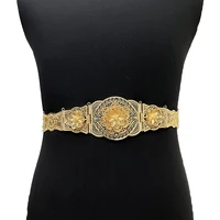 arabic muslim wedding belts in gold flower design body jewelry chain for women middle east caftan belts adjustable waist belt