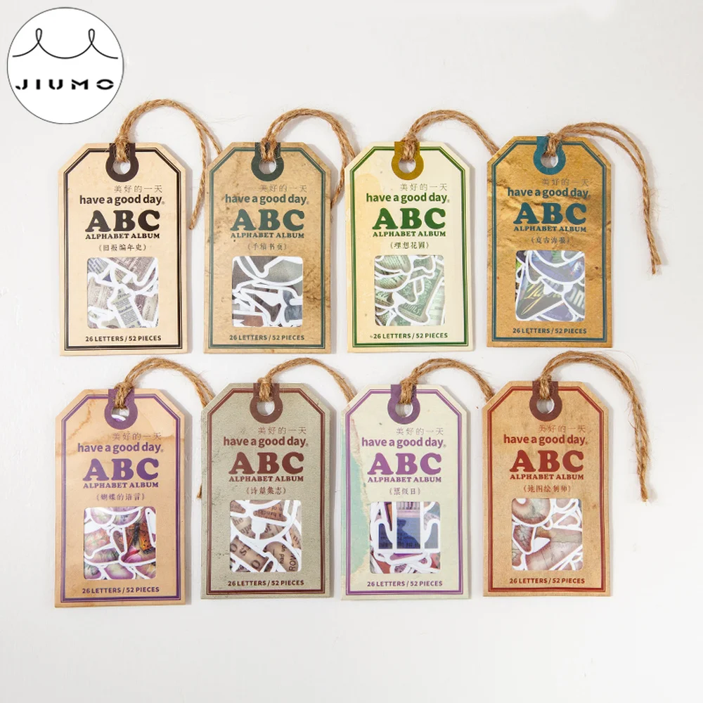 

JIUMO 8 Personalized Letters Series Sticker Package Creative Journal Decorative Source Material Stickers Stationery Stickers