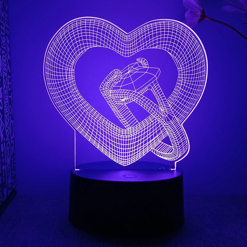 Valentine's Day 3d Led Lamp For Bedroom Wedding Sign Night Lights Marriage Room Decor Thank You Mistress Gift For Girlfriend