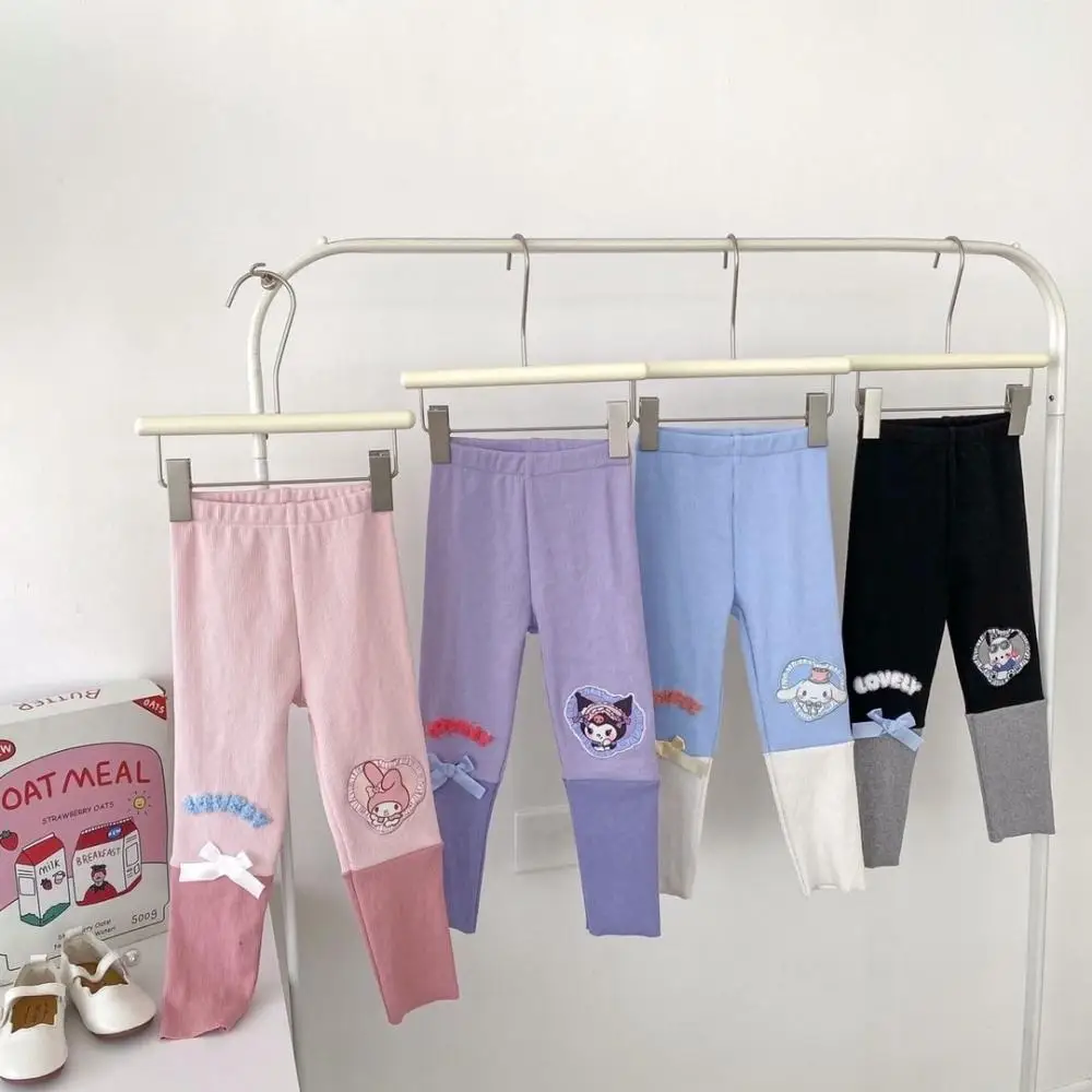 

Girls Pants Kawaii Cinnamoroll Cute Sanrio Creative Kuromi Comfortable Soft Cartoon Mymelody Sweet Knitted Pants Birthday Gift