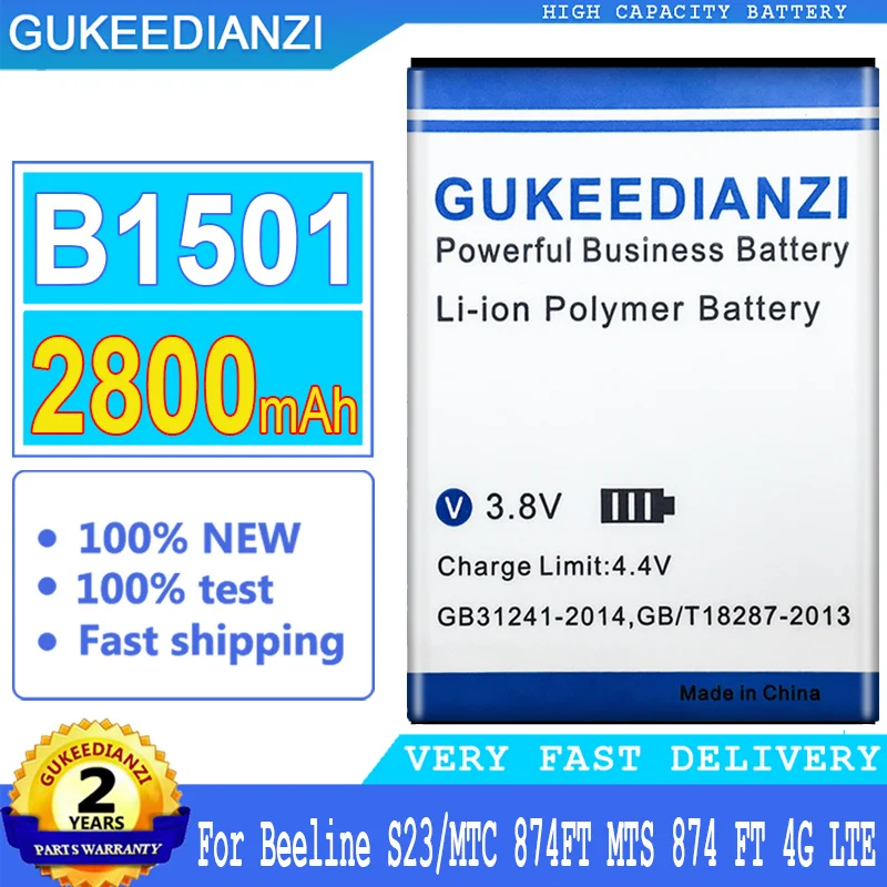 

2800mAh аккумулятор GUKEEDIANZI B1501 для MTC 874FT MTS 874 FT 4G LTE Wi-Fi Poytepa WIFI роутер Hotspot Mode, сменные батареи