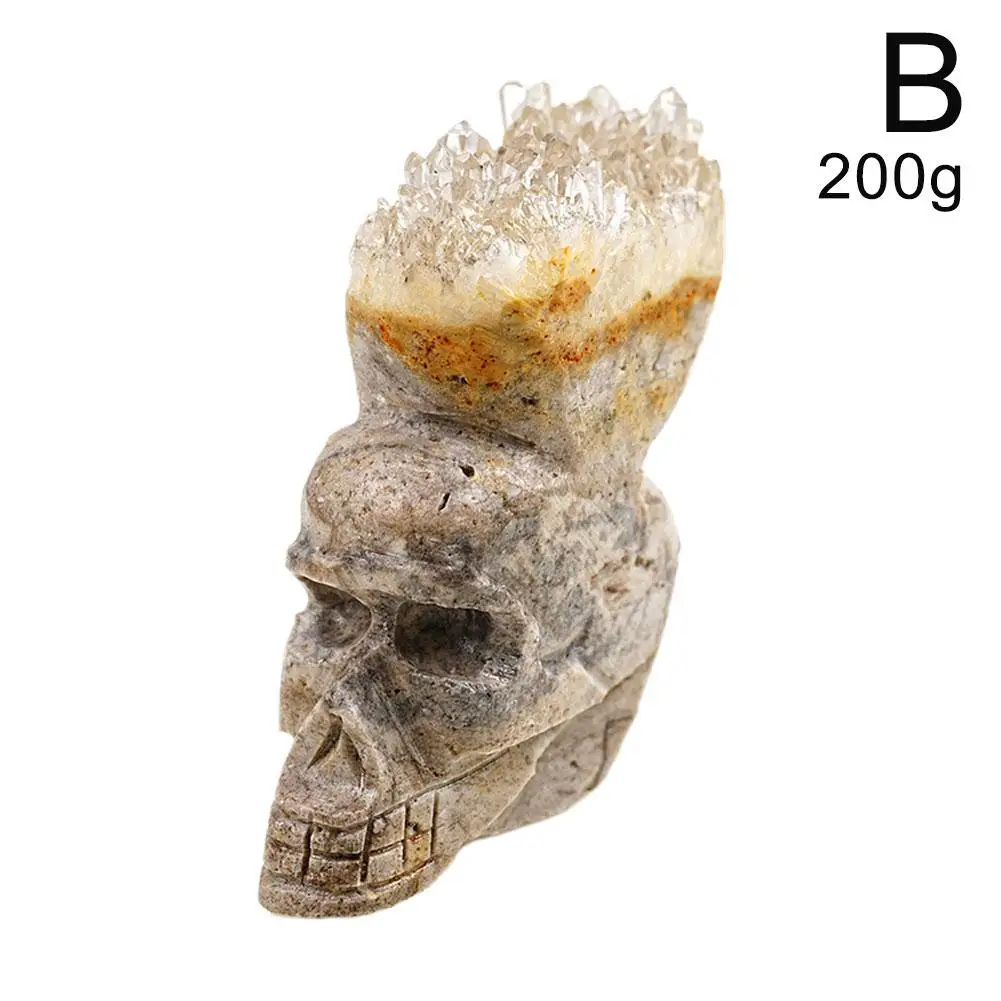 Натуральный НОВЫЙ Кристалл Резьба Череп Камень Прозрачный Кварц Рейки