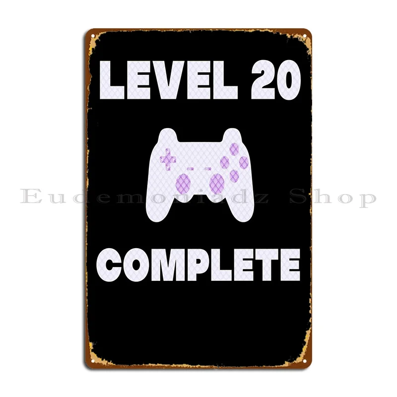 

Игровой металлический знак на 20-й день рождения, Настенный декор для паба, Настенный декор для кинотеатра, индивидуальный жестяной плакат