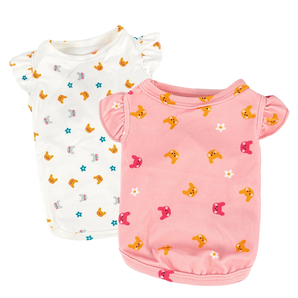 

Summer Pet Dog Skirt Cartoon Rabbit Print Dogs Clothes Pet Vest Pullover for Puppy Small Dog Breathable French Bulldog Chihuahua