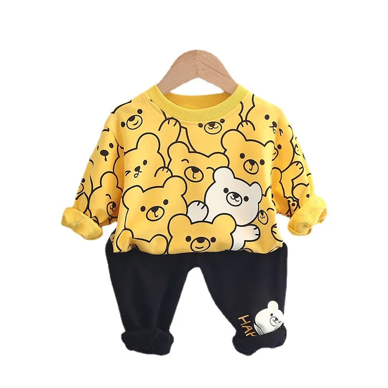 

New Spring Autumn Baby Girls Clothes Suit Children Boys Cartoon T-Shirt Pants 2Pcs/Sets Toddler Casual Costume Kids Tracksuits