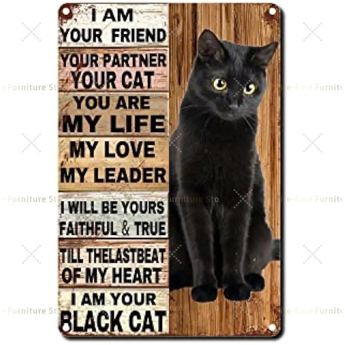 

Tin Sign black cat metal sign ,black cat vintage metal sign Tin Sign Street Garage Cafe Bar Farm Wall Bathroom Decor 8x12inch