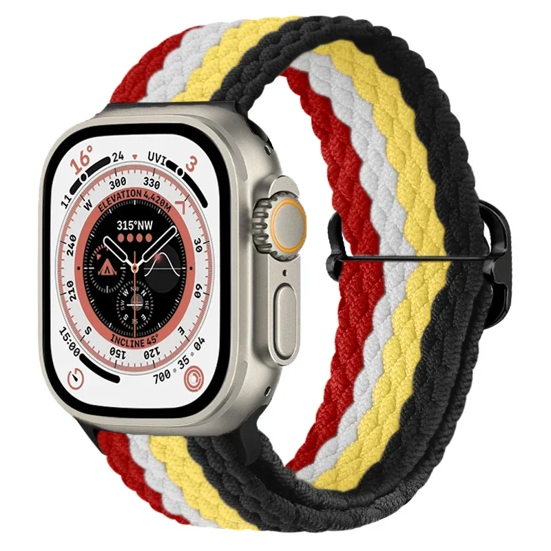 Фото Нейлоновый ремешок для Apple Watch Band Ultra 1, 2, 3, 49 мм, 5, 6, 7, 8, 9, 10, 11, 45/41/42/46 мм, плетеный браслет, ремешок для iWatch 2, 3, 4, SE №2