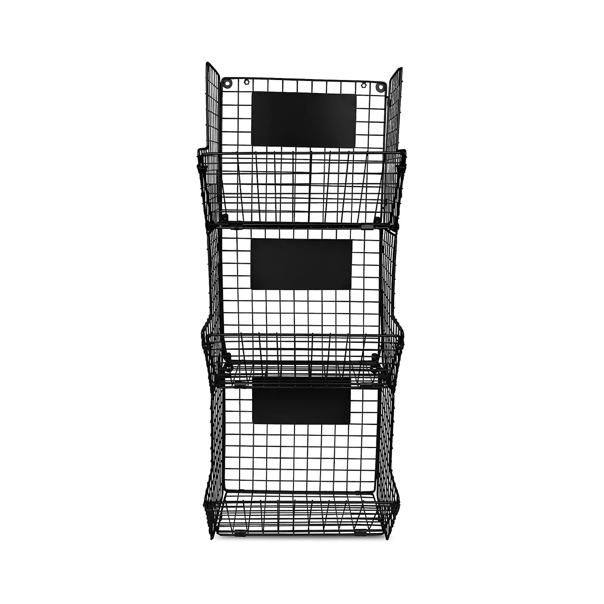 

Simple Wrought Iron Fruit Basket Multi-Layer Diagonal Blue Shelf Living Room Storage Black Grid Racks.