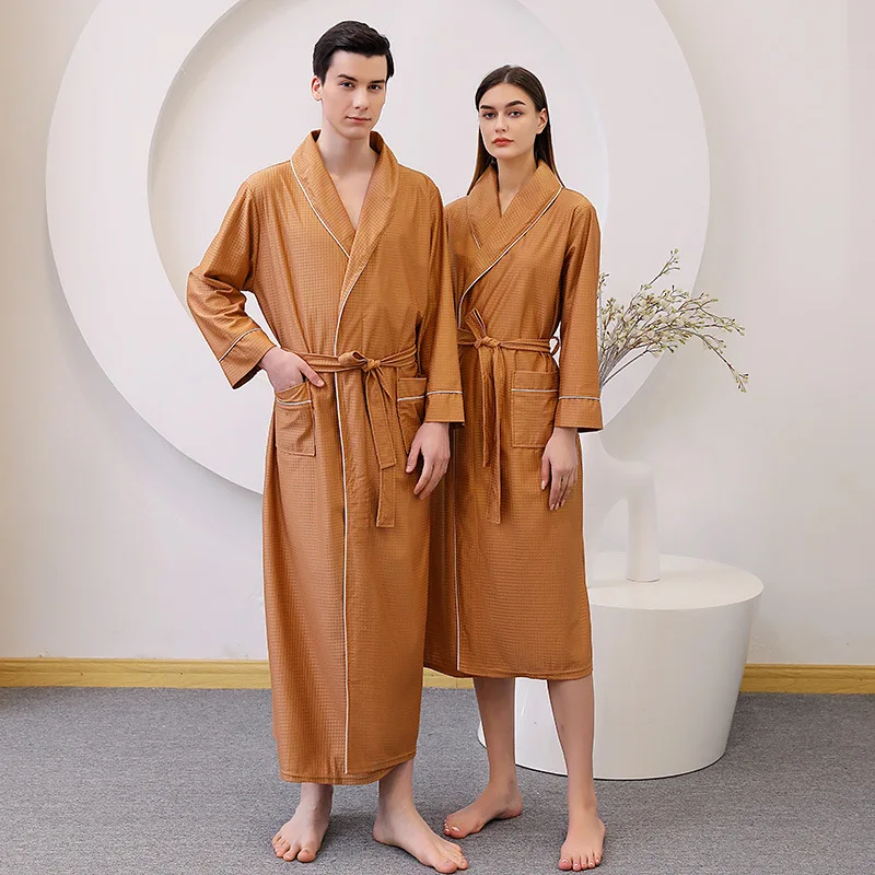 Couple Nightgown Silk Satin Bathrobe Sexy Kimono Robe Unisex Men Women Couple Robes Solid Vintage Sleepwear Pajamas Home Clothes