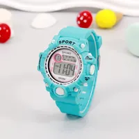 Girls Children Student Blue Women Lady Clock Calendar Silica Gel Cartoon Cute Rabbit Bracelet Quartz Wrist Watch 5