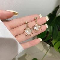 korean fashion three dimensional flower earrings for women hollowed out personality temperament elegance luxury jewelry gifts