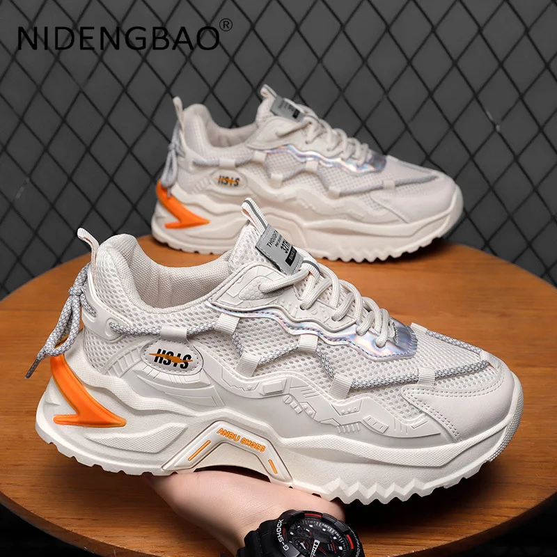 Men Casual Shoes Breathable Chunky Sneakers Walking Running Sports Shoes Fashion Young Male Platform Footwear Tenis Masculino